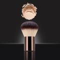 Rose gold makeup brush with soft dual-tone bristles and loose setting powder - Base Powder Brush without Lid