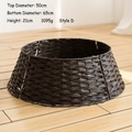 Dark brown PE woven Christmas tree collar with a minimalist round base design - Top 50xBottom 65xH 21cm / Coffee Large