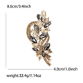 Spilla vintage in cristallo di grano dorato, misure 8,6 cm x 4,0 cm, peso di 32,4 g - Champagne Grigio