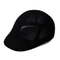 Berretto piatto nero in rete traspirante per uomo e donna con visiera parasole classica - M（56-58cm） / Berretto a becco d'anatra in lino traforato nero (Primavera, autunno ed estate)