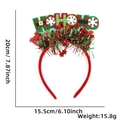 Christmas headband with HoHoHo felt letters and glitter stars in red and green colors - HOHOHO Tinsel Style
