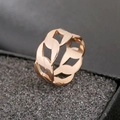 Rose gold titanium steel ring featuring an elegant hollow chain link design in punk style - Size 7 / Rose Gold