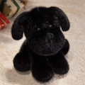 Adorabile peluche di cane Golden Retriever nero seduto con morbida pelliccia per bambini - 25cm / Nero