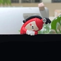 Cute cartoon cat resin ornament in Style C featuring a red body and playful expression - 3079 Tilt Head Extinguisher