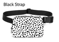 Polka dot nylon waist bag in white and black with adjustable black strap - Black and White Spots