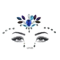 Blue crown-shaped acrylic face jewel stickers for DIY festivals and cosplay makeup - L0125 Blue Iridescent Crown Gems