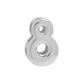 Polished silver-tone metal bead in a smooth figure eight shape for DIY jewelry - Number 8 Pendant / White Gold
