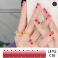 Red gradient heart nail polish wraps set featuring a glossy sweet style finish - MZ-018 Red Gradient Heart