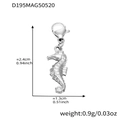 Silver seahorse charm in stainless steel with lobster clasp for DIY necklaces - Seahorse Charm (4pcs) / Steel