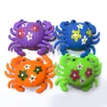 Set of four colorful octopus bath toys in purple, blue, orange, and green silicone - Floral Crab 2pcs