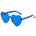 Chic blue transparent heart-shaped rimless sunglasses for fashion party and street style - Dark Blue