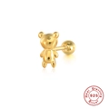 Goldene Bärchen-Ohrstecker aus 925er Sterlingsilber mit sicherem Schraubverschluss - Bärenform (60221926003C) / Gold
