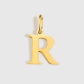 Ciondolo lettera R in acciaio al titanio placcato oro 18K per collana fai da te - Lettera R (ZP30271) / Argento