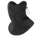 Black fleece-lined cycling neck gaiter with adjustable drawstring for wind protection - WB-009 Warm Neck Warmer Black