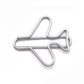 Airplane shaped silver metal paperclip in a minimalist creative design for office use - Silver