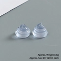 Dettaglio del mini ciondolo in resina blu traslucida con dimensioni 10x12mm e peso di 0,8g - Blu Luminoso