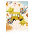 Back to School balloon set including school bus and star foil balloons for party decoration. - School Bus Theme / Five-Piece Set