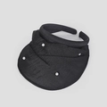 Elegant black sun visor headband with pearl embellishments and mesh texture for women - One Size / Black