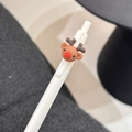 White Christmas retractable pen featuring a cute 3D cartoon reindeer character decor - White Reindeer