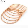 7-piece set of 2mm minimalist stackable rose gold plated stainless steel bangles - Rose Gold 7 Rings / Width 2mm Inner Diameter 55mm