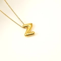 Collier en acier titane doré 18 carats avec pendentif lettre Z et texture étoilée - Lettre Z (S-P062-Z)