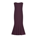 Elegante abito a fascia viola scuro a sirena con lacci sulla schiena e silhouette aderente - Taglia S / Borgogna