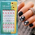 Autocollants 5D de Noël pour ongles avec Père Noël et flocons de neige, modèle 5D-K106 - Éléments de Noël 5D-K106