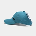 Teal high ponytail baseball cap with DYJ side embroidery and open back design - Adjustable / Lake Blue