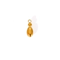Macro detail of glossy gold-plated bubble mini pendant with metallic luster and bail - Letter I