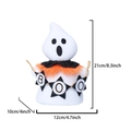 Vista dettagliata delle dimensioni dello gnomo fantasma di Halloween con striscione BOO - Bianco BOO