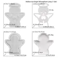 Detailed dimensions and weight specifications for 3D angel silicone resin molds - Angel Lamp Mold Set