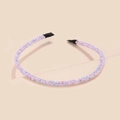 Detail of slim headband with pastel pink blue and purple sequins on beige background - Light Purple