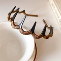 Brown satin fabric wrapped wavy hair hoop accessory for women in elegant cream style - 9# Coffee (Satin Wrapped)