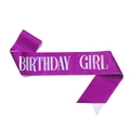 Sparkly purple glitter Birthday Girl sash with holographic lettering for party - Holographic Purple Birthday Girl