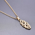 18k gold plated stainless steel necklace featuring a woven witch knot pendant - Gold Color Necklace With Pendant