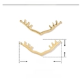 Macro view of V-shaped wave pendant in gold stainless steel showing size parameters - Wave Connector