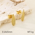 Pendientes minimalistas de acero inoxidable dorado con forma de hoja pequeña - Color Dorado KE116189-KFC / Dorado