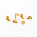 Detailed view of six gold-plated letter P beads for DIY jewelry making on white background - Letter P / Gold