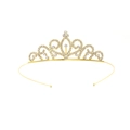Serre-tête couronne de princesse dorée avec strass en cristal pour anniversaire de fille - Couronne dorée à motif de volute courbe (Style 67)