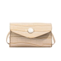 Mini beige crossbodytas voor kinderen met krokodillenpatroon en ronde knoopsluiting - Khaki