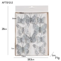 Papillons de Noël argentés pailletés avec pinces, lot de 10 pour décoration de sapin et fête - Style D / Argent