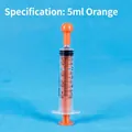 5ml oral syringe feeder with orange plunger and precise dual scale markings for pet care - 5ml Orange Independent Packaging