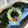 Exquisite pearl and sea blue bead bracelet featuring green stones and a gold ingot charm - S047-gold Bag Green Bead Bracelet #sz333