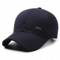 Minimalistische dunkelblaue Baumwoll-Baseballkappe mit JFDE-Logo auf der Seite - Verstellbar / Marineblau