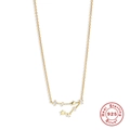 Collar de constelación en plata de ley 925 dorada con colgante de estrellas de circón brillante - Piscis / Dorado