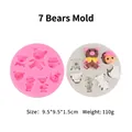 Dettaglio dello stampo in silicone a 7 orsi per fondant e decorazione torte con dimensioni - Sette Orsi