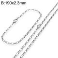 Set collana e bracciale a catena veneziana in acciaio argento da 190x2,3 mm - Collana 45cm / Colore Acciaio 2,3 mm (Chiusura a Moschettone)
