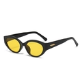 Gafas de sol retro de ojo de gato con montura negra y lentes amarillas para un estilo único - Montura Negra Lentes Amarillas
