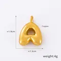 3D χρυσό μενταγιόν γράμμα Α από χαλκό, ύψος 1,9cm, παχύ γούρι αλφαβήτου για γυναίκες - Γράμμα Α (D79-Α)