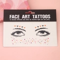 Face Art Tattoos card with heart and star patterns in orange, black and pink colors - LT9 Rainbow Heart Star